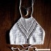 Amybria Women's Crochet Knit Crop Top Halter Bra Bralette Bikini Black White B010LG4ZTE